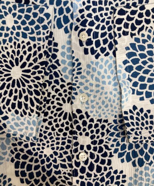 SOU・SOU（ソウソウ）SOU・SOU (ソウソウ) Yousou. 高島紬 スタンドカラー半袖シャツ ホワイト×ブルー サイズ:SSの古着・服飾アイテム