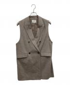 23区ニジュウサンク）の古着「リネンミックスツイードジレ」｜ベージュ