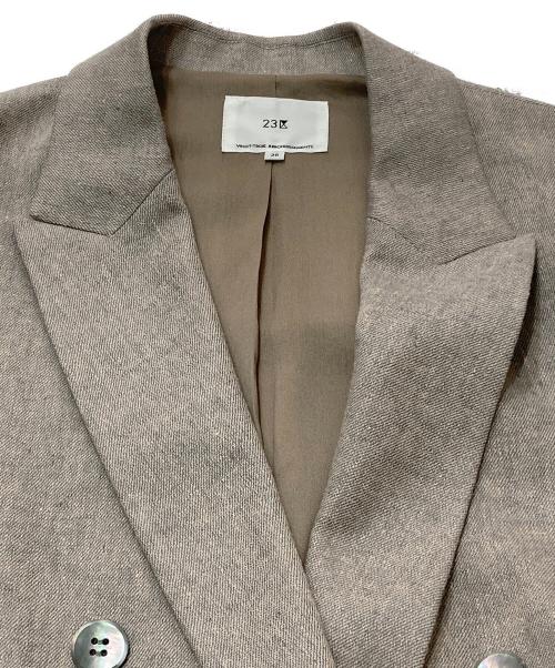 23区（ニジュウサンク）23区 (ニジュウサンク) リネンミックスツイードジレ ベージュ サイズ:Mの古着・服飾アイテム