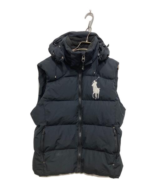 POLO RALPH LAUREN（ポロ・ラルフローレン）POLO RALPH LAUREN (ポロ・ラルフローレン) ビッグポニー刺繍ダウンベスト ブラック サイズ:Mの古着・服飾アイテム