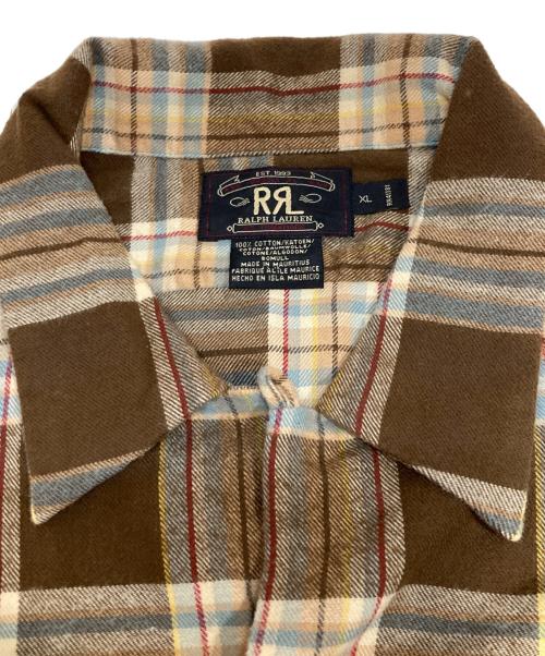 RRL（ダブルアールエル）RRL (ダブルアールエル) チェックシャツ ブラウン サイズ:XLの古着・服飾アイテム