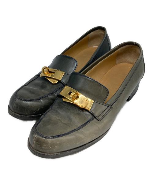 HERMES（エルメス）HERMES (エルメス) ケリーローファー グレー サイズ:23cmの古着・服飾アイテム
