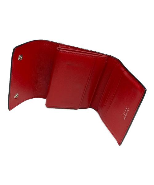 CELINE（セリーヌ）CELINE (セリーヌ) 3つ折り財布 ベージュ×レッドの古着・服飾アイテム