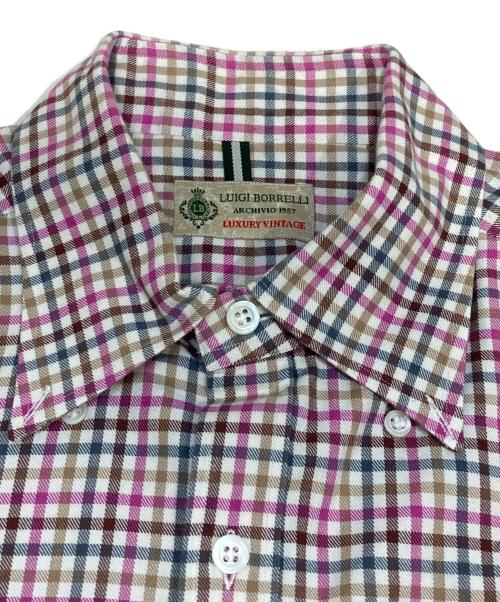 LUIGI BORRELLI（ルイジボレッリ）LUIGI BORRELLI (ルイジボレッリ) チェックシャツ パープル サイズ:Mの古着・服飾アイテム
