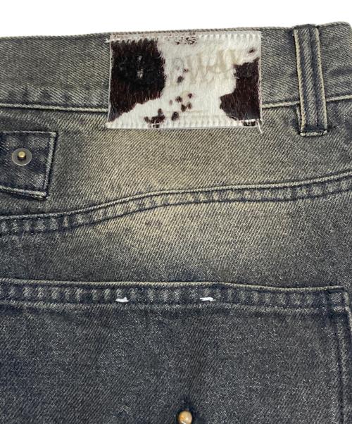 BADWAY（バッドウェイ）BADWAY (バッドウェイ) Grunge studs wide denim ブラック サイズ:Lの古着・服飾アイテム