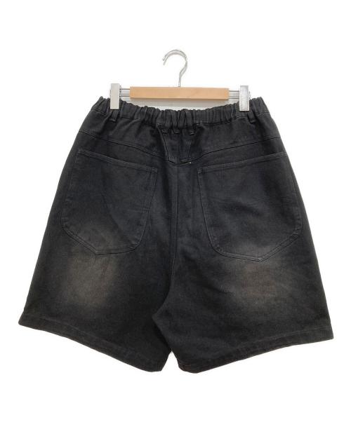 B.BALLSY（ボールジーブラザーズ）B.BALLSY (ボールジーブラザーズ) Double Knee Wide Baggy Half Pants ブラック サイズ:Lの古着・服飾アイテム