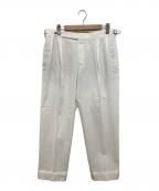 UNIVERSAL LANGUAGEユニバーサルランゲージ）の古着「タックセミワイドストレートパンツ」｜ホワイト