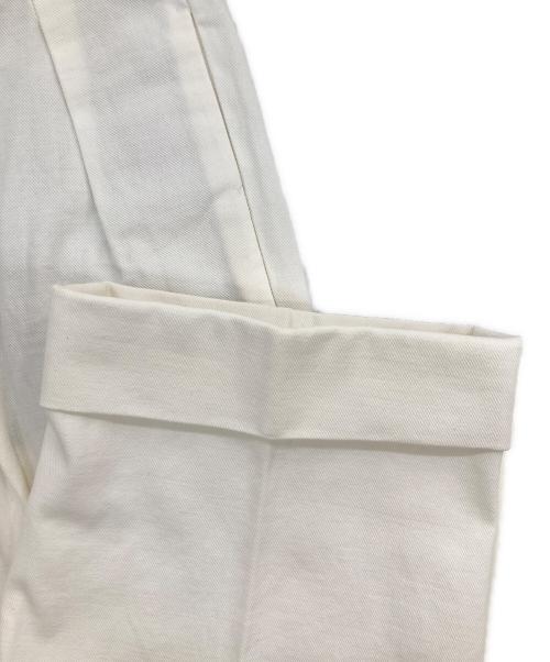 UNIVERSAL LANGUAGE（ユニバーサルランゲージ）UNIVERSAL LANGUAGE (ユニバーサルランゲージ) タックセミワイドストレートパンツ ホワイト サイズ:LLの古着・服飾アイテム