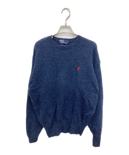 POLO RALPH LAUREN（ポロ・ラルフローレン）POLO RALPH LAUREN (ポロ・ラルフローレン) ワンポイントロゴニット ネイビー サイズ:Lの古着・服飾アイテム