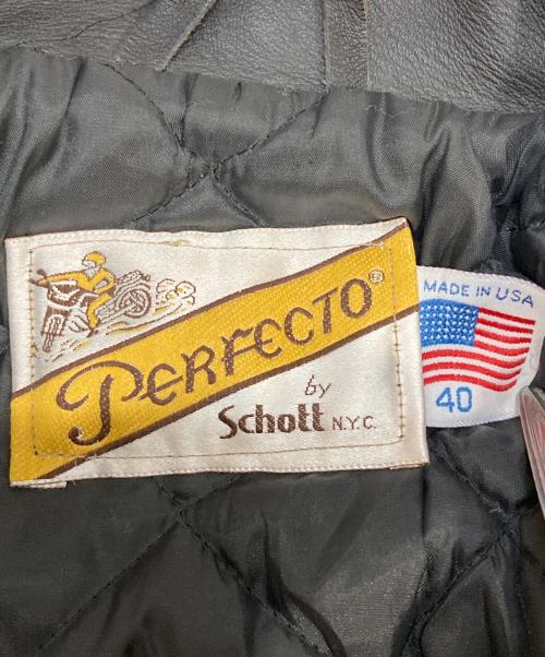 Schott（ショット）Schott (ショット) 627レザーライダースジャケット ブラック サイズ:40の古着・服飾アイテム