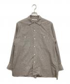 MAATEE&SONSマーティーアンドサンズ）の古着「千鳥格子レギュラーカラーシャツ」｜ブラック