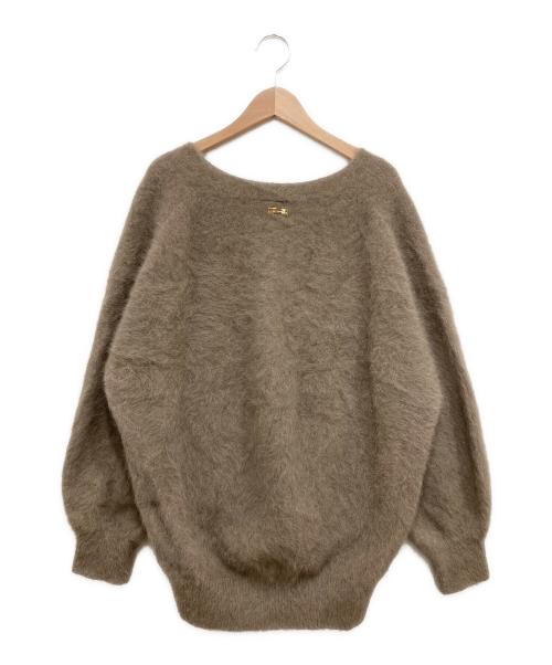 Loungedress（ラウンジドレス）Loungedress (ラウンジドレス) FURカシミヤVニット ブラウン サイズ:FREEの古着・服飾アイテム