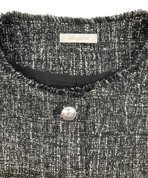 Loungedress（ラウンジドレス）Loungedress (ラウンジドレス) ノーカラーツイードジャケット ブラック サイズ:freeの古着・服飾アイテム