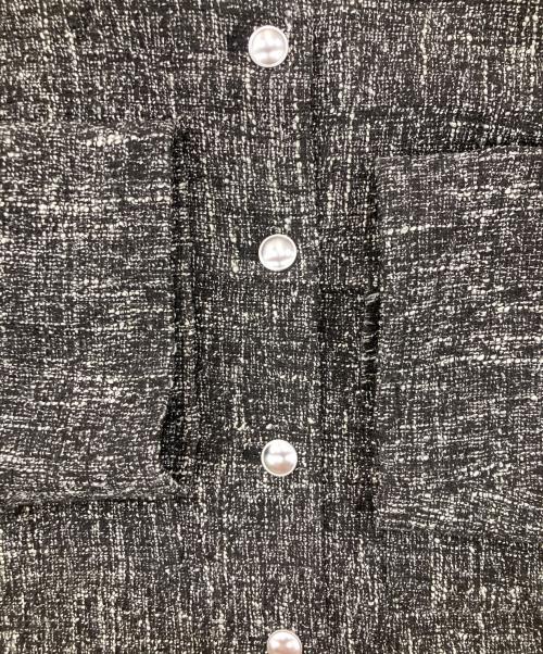 Loungedress（ラウンジドレス）Loungedress (ラウンジドレス) ノーカラーツイードジャケット ブラック サイズ:freeの古着・服飾アイテム