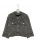 Loungedress（ラウンジドレス）の古着「ノーカラーツイードジャケット」｜ブラック