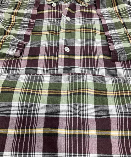 GOODENOUGH（グッドグリーフ）GOODENOUGH (グッドイナフ) 半袖チェックシャツ グリーン×パープル サイズ:XLの古着・服飾アイテム