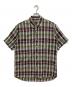 GOODENOUGH（グッドイナフ）の古着「半袖チェックシャツ」｜グリーン×パープル