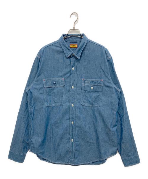 HUMAN MADE（ヒューマンメイド）HUMAN MADE (ヒューマンメイド) CHAMBRAY SHIRT ブルー サイズ:XXLの古着・服飾アイテム