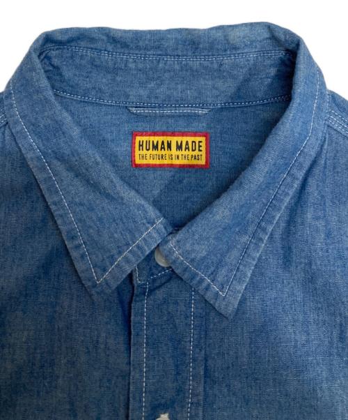 HUMAN MADE（ヒューマンメイド）HUMAN MADE (ヒューマンメイド) CHAMBRAY SHIRT ブルー サイズ:XXLの古着・服飾アイテム