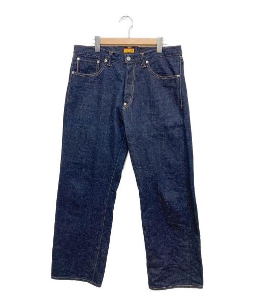 HUMAN MADE（ヒューマンメイド）HUMAN MADE (ヒューマンメイド) STRAIGHT DENIM PANTS PAST インディゴ サイズ:86cm (W34)の古着・服飾アイテム