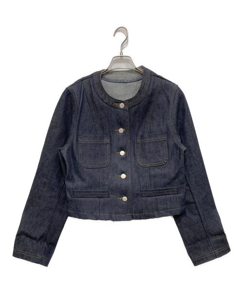 anuans（アニュアンス）anuans (アニュアンス) ノーカラーデニムジャケット インディゴ サイズ:Mの古着・服飾アイテム