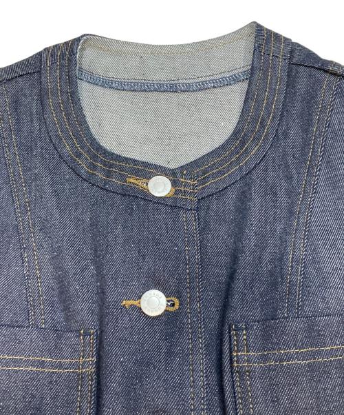 anuans（アニュアンス）anuans (アニュアンス) ノーカラーデニムジャケット インディゴ サイズ:Mの古着・服飾アイテム