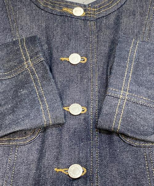 anuans（アニュアンス）anuans (アニュアンス) ノーカラーデニムジャケット インディゴ サイズ:Mの古着・服飾アイテム