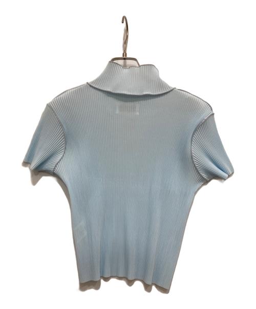 todo kotohayokozawa（トゥードゥー コトハヨコザワ）todo kotohayokozawa (トゥードゥー コトハヨコザワ) HIGHNECK TINY TOP/プリーツハイネックカットソー スカイブルー サイズ:Fの古着・服飾アイテム