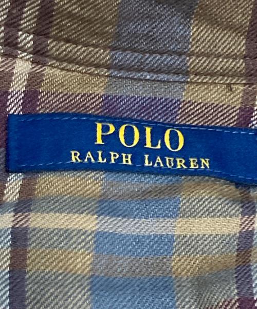 POLO RALPH LAUREN（ポロ・ラルフローレン）POLO RALPH LAUREN (ポロ・ラルフローレン) プラッドベルテッドドレス チェックシャツワンピース ブラウン サイズ:SIZE 4の古着・服飾アイテム