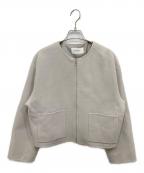 FRAY IDフレイ アイディー）の古着「ノーカラージップショートリバーコート」｜グレー