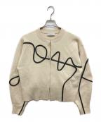 Adam et Ropeアダム エ ロペ）の古着「ラインアートカーディガン」｜ホワイト