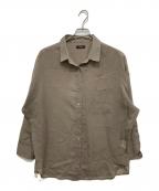 anuansアニュアンス）の古着「ミニマルシアーオーバーシャツ」｜ベージュ