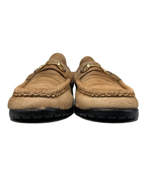 GUCCI（グッチ）GUCCI (グッチ) ホースビットハラコローファー ベージュ サイズ:25cmの古着・服飾アイテム