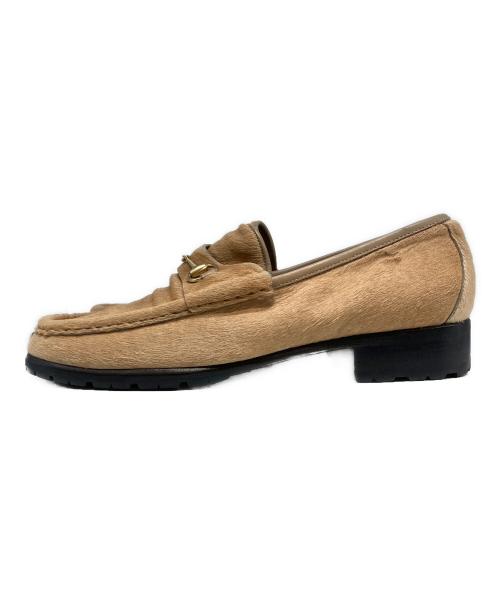 GUCCI（グッチ）GUCCI (グッチ) ホースビットハラコローファー ベージュ サイズ:25cmの古着・服飾アイテム
