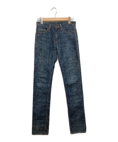 Hysteric Glamour（ヒステリックグラマー）Hysteric Glamour (ヒステリックグラマー) パイソン柄デニムパンツ ネイビー サイズ:SSの古着・服飾アイテム
