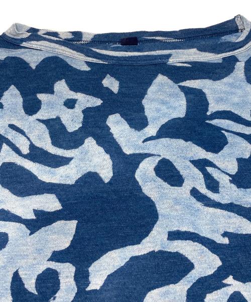 45R（フォーティファイブ・アール）45R (フォーティファイブ・アール) 超ガーゼのゆったりプリントTシャツ ブルー サイズ:０の古着・服飾アイテム