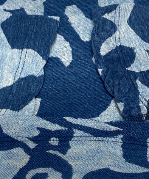 45R（フォーティファイブ・アール）45R (フォーティファイブ・アール) 超ガーゼのゆったりプリントTシャツ ブルー サイズ:０の古着・服飾アイテム