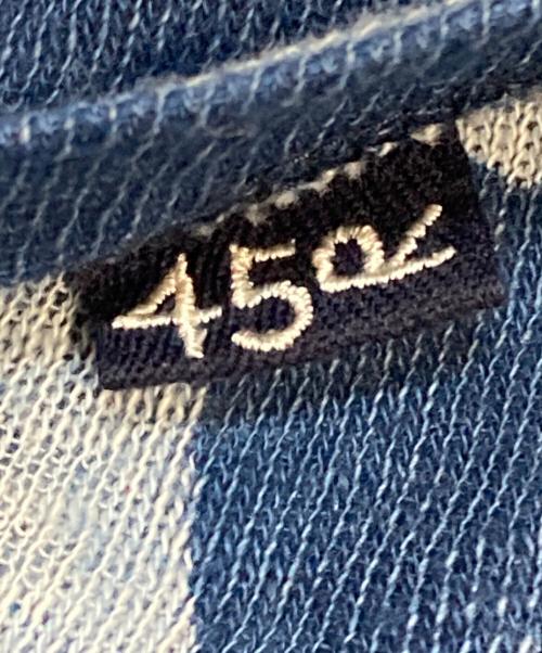 45R（フォーティファイブ・アール）45R (フォーティファイブ・アール) 超ガーゼのゆったりプリントTシャツ ブルー サイズ:０の古着・服飾アイテム