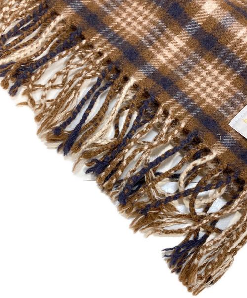 Aquascutum（アクアスキュータム）Aquascutum (アクアスキュータム) チェックカシミヤマフラー ブラウンの古着・服飾アイテム