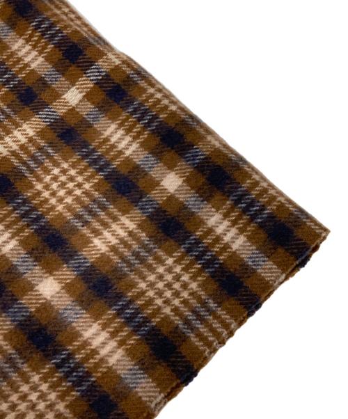 Aquascutum（アクアスキュータム）Aquascutum (アクアスキュータム) チェックカシミヤマフラー ブラウンの古着・服飾アイテム