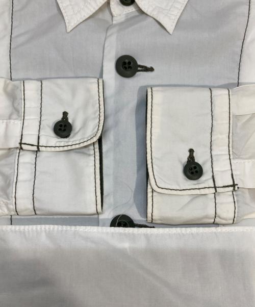 COMME des GARCONS HOMME（コムデギャルソン オム）COMME des GARCONS HOMME (コムデギャルソン オム) ナイロン切替長袖シャツ ホワイト サイズ:Sの古着・服飾アイテム