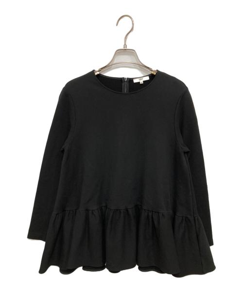 YORI（ヨリ）YORI (ヨリ) ぬくぬくヘムフリルブラウス ブラック サイズ:36 (S)の古着・服飾アイテム