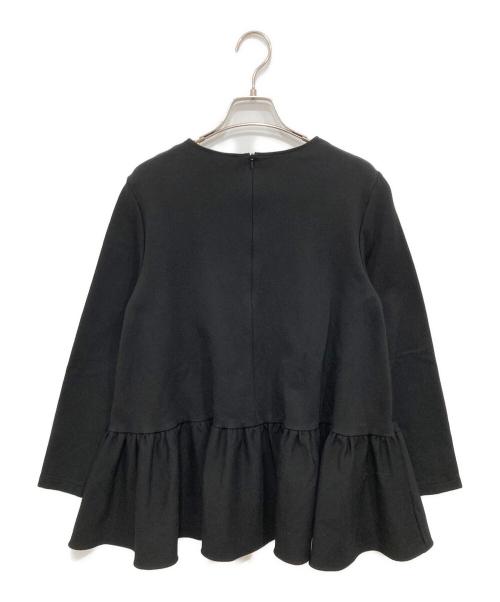 YORI（ヨリ）YORI (ヨリ) ぬくぬくヘムフリルブラウス ブラック サイズ:36 (S)の古着・服飾アイテム