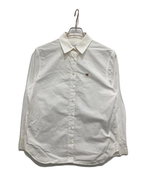 maison kitsune（メゾンキツネ）MAISON KITSUNE (メゾンキツネ) FOX HEAD EMBROIDERY CLASSIC SHIRT ホワイト サイズ:36の古着・服飾アイテム