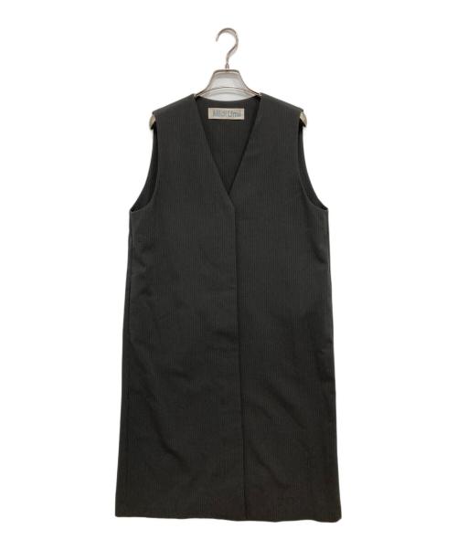 Midi-Umi（ミディウミ）Midi-Umi (ミディウミ) Vネックロングジレワンピース グレー サイズ:freeの古着・服飾アイテム