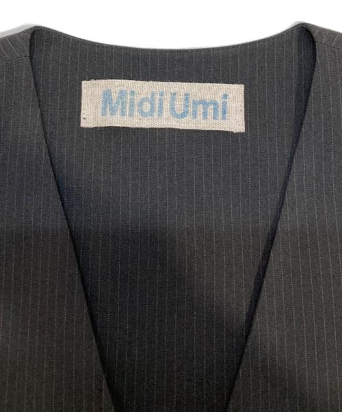 Midi-Umi（ミディウミ）Midi-Umi (ミディウミ) Vネックロングジレワンピース グレー サイズ:freeの古着・服飾アイテム