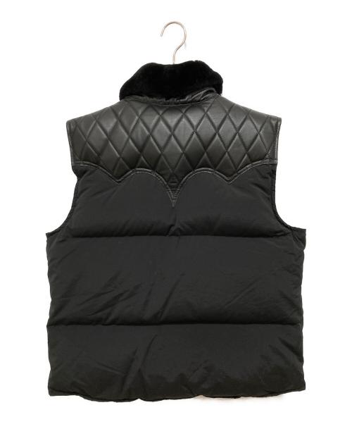 SKULL FLIGHT（スカルフライト）SKULL FLIGHT (スカルフライト) レザー切替ダウンベスト ブラック サイズ:XLの古着・服飾アイテム