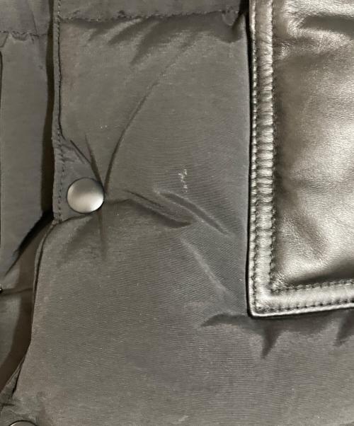 SKULL FLIGHT（スカルフライト）SKULL FLIGHT (スカルフライト) レザー切替ダウンベスト ブラック サイズ:XLの古着・服飾アイテム