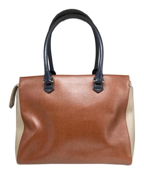 PAUL SMITH（ポールスミス）PAUL SMITH (ポールスミス) バイカラーハンドバッグ ブラウンの古着・服飾アイテム