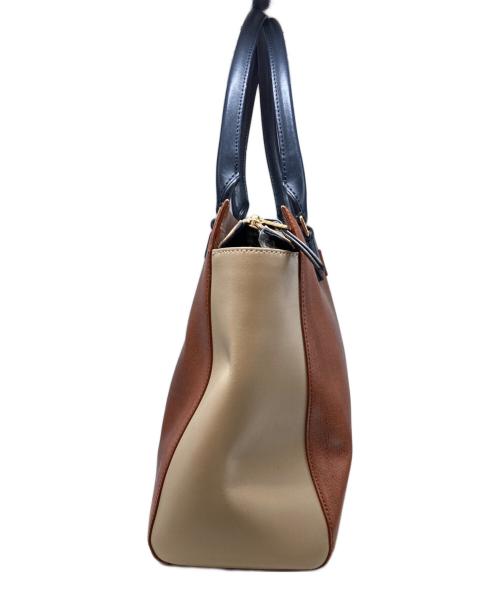 PAUL SMITH（ポールスミス）PAUL SMITH (ポールスミス) バイカラーハンドバッグ ブラウンの古着・服飾アイテム